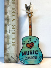 Load image into Gallery viewer, MUSIC HEALS, Guitar ornament