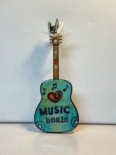 Load image into Gallery viewer, MUSIC HEALS, Guitar ornament