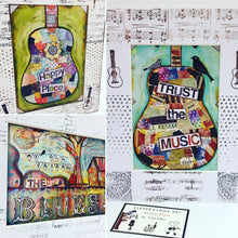 Load image into Gallery viewer, TRUST THE MUSIC, guitar print,
